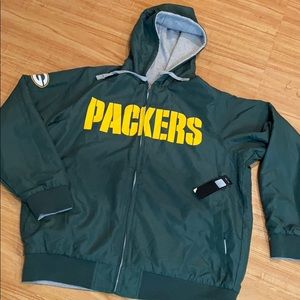 PACKERS Reversible jacket hoodie NFL NWT XL